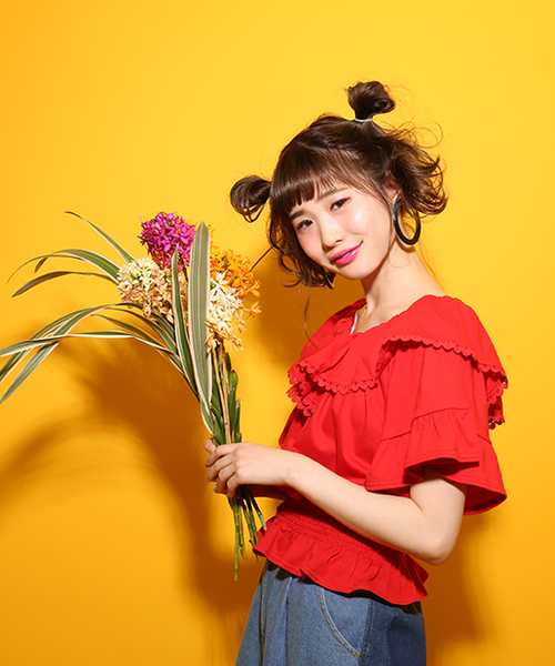 one after another NICE CLAUP（ワンアフターアナザーナイスクラップ）の「フリルトップス（Tシャツ/カットソー・レディース・レッド/ベージュ/ブラック/オフホワイト・FREE）」の19枚目の写真