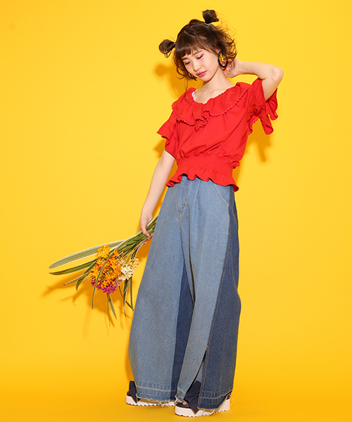 one after another NICE CLAUP（ワンアフターアナザーナイスクラップ）の「フリルトップス（Tシャツ/カットソー・レディース・レッド/ベージュ/ブラック/オフホワイト・FREE）」の21枚目の写真