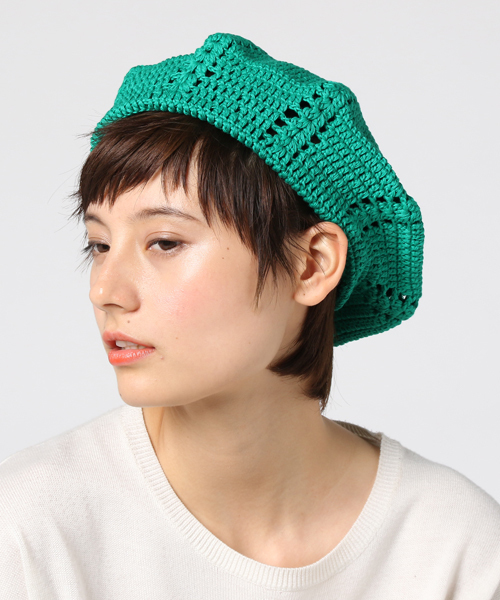 WEGO（ウィゴー）の「WEGO/クロシェニットベレー帽（ハンチング/ベレー帽・レディース・グレー/ブラック/オレンジ/イエロー/ピンク/ナチュラル/グリーン・FREE）」の14枚目の写真
