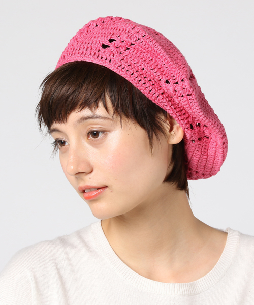 WEGO（ウィゴー）の「WEGO/クロシェニットベレー帽（ハンチング/ベレー帽・レディース・グレー/ブラック/オレンジ/イエロー/ピンク/ナチュラル/グリーン・FREE）」の16枚目の写真