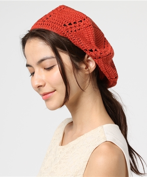 WEGO（ウィゴー）の「WEGO/クロシェニットベレー帽（ハンチング/ベレー帽・レディース・グレー/ブラック/オレンジ/イエロー/ピンク/ナチュラル/グリーン・FREE）」の17枚目の写真