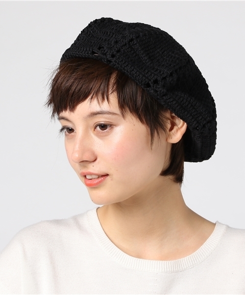 WEGO（ウィゴー）の「WEGO/クロシェニットベレー帽（ハンチング/ベレー帽・レディース・グレー/ブラック/オレンジ/イエロー/ピンク/ナチュラル/グリーン・FREE）」の18枚目の写真