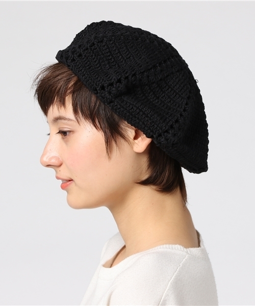 WEGO（ウィゴー）の「WEGO/クロシェニットベレー帽（ハンチング/ベレー帽・レディース・グレー/ブラック/オレンジ/イエロー/ピンク/ナチュラル/グリーン・FREE）」の8枚目の写真