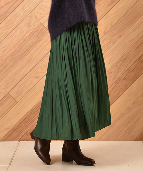 un dix cors（アンディコール）の「割繊ミディスカート（スカート・レディース・チャコールグレー/パープル/グリーン/キャメル/ライトグレー/ラベンダー・ﾌﾘ-）」の3枚目の写真