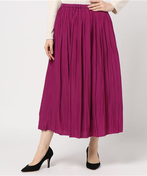 un dix cors（アンディコール）の「割繊ミディスカート（スカート・レディース・チャコールグレー/パープル/グリーン/キャメル/ライトグレー/ラベンダー・ﾌﾘ-）」の13枚目の写真