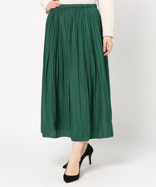 un dix cors（アンディコール）の「割繊ミディスカート（スカート・レディース・チャコールグレー/パープル/グリーン/キャメル/ライトグレー/ラベンダー・ﾌﾘ-）」の15枚目の写真