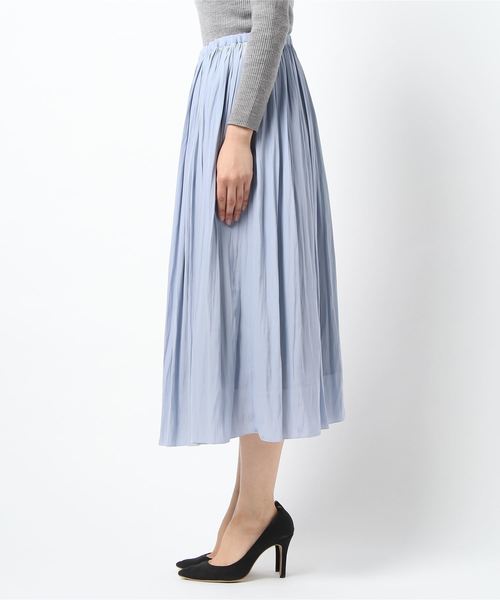 un dix cors（アンディコール）の「割繊ミディスカート（スカート・レディース・チャコールグレー/パープル/グリーン/キャメル/ライトグレー/ラベンダー・ﾌﾘ-）」の19枚目の写真