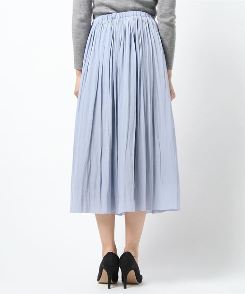 un dix cors（アンディコール）の「割繊ミディスカート（スカート・レディース・チャコールグレー/パープル/グリーン/キャメル/ライトグレー/ラベンダー・ﾌﾘ-）」の7枚目の写真