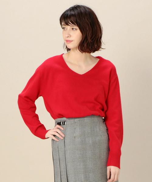 BEAUTY&YOUTH UNITED ARROWS（ビューティーアンドユースユナイテッドアローズ）の「BY カシミヤVネックニット ◆（ニット/セーター・レディース・ライトグレー/レッド/ライラック・FREE）」の3枚目の写真