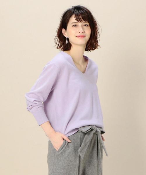 BEAUTY&YOUTH UNITED ARROWS（ビューティーアンドユースユナイテッドアローズ）の「BY カシミヤVネックニット ◆（ニット/セーター・レディース・ライトグレー/レッド/ライラック・FREE）」の12枚目の写真