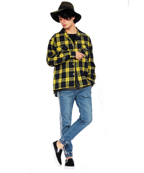 ８(eight)（エイト）の「チェック ネルシャツ フランネル オープンシャツ（シャツ/ブラウス・メンズ・ブラック/レッド/イエロー・MEDIUM/LARGE）」の5枚目の写真