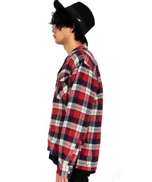 ８(eight)（エイト）の「チェック ネルシャツ フランネル オープンシャツ（シャツ/ブラウス・メンズ・ブラック/レッド/イエロー・MEDIUM/LARGE）」の7枚目の写真