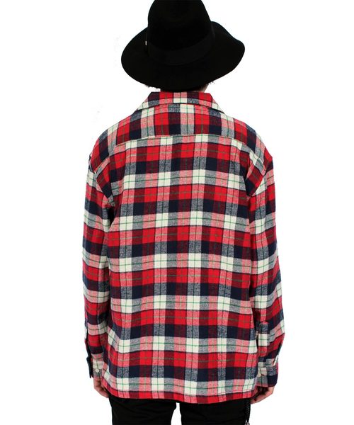 ８(eight)（エイト）の「チェック ネルシャツ フランネル オープンシャツ（シャツ/ブラウス・メンズ・ブラック/レッド/イエロー・MEDIUM/LARGE）」の8枚目の写真
