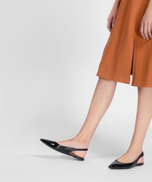 CHARLES & KEITH(チャールズ & キース)の「ポインテッドスリングバックフラット / POINTED SLINGBACK FLATS(パンプス・レディース・ブラック/ピンク・23cm/24.5cm/23.5cm/25cm)」の3枚目の写真