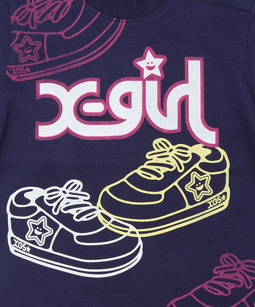 X-girl Stages（エックスガールステージス）の「UV CUT S/S TEE “SNEAKERS” (4T～7T)（Tシャツ/カットソー・キッズ・グリーン/ネイビー/イエロー・4T/5T/6T/7T）」の6枚目の写真