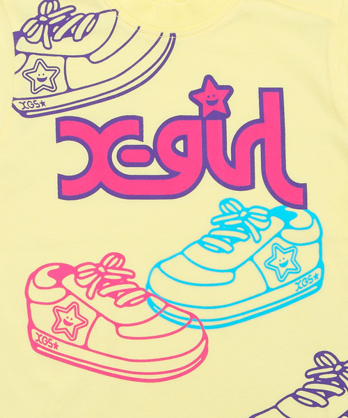 X-girl Stages（エックスガールステージス）の「UV CUT S/S TEE “SNEAKERS” (4T～7T)（Tシャツ/カットソー・キッズ・グリーン/ネイビー/イエロー・4T/5T/6T/7T）」の7枚目の写真