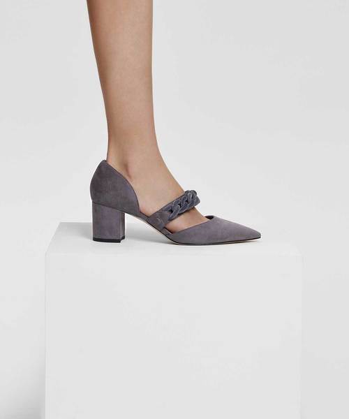 CHARLES & KEITH(チャールズ & キース)の「チェーンディテールポインテッドヒール / CHAIN DETAIL POINTED HEELS(パンプス・レディース・ブラック/ダークグリーン/グレー・22.5cm/23cm/23.5cm/24.5cm/25cm/25.5cm)」の8枚目の写真