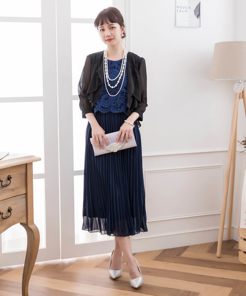 DRESS STAR(ドレス スター)の「薄手シフォンボレロパーティー(カーディガン/ボレロ・レディース・ブラック/ネイビー/グレー/ナチュラル・フリー/L/XL)」の6枚目の写真