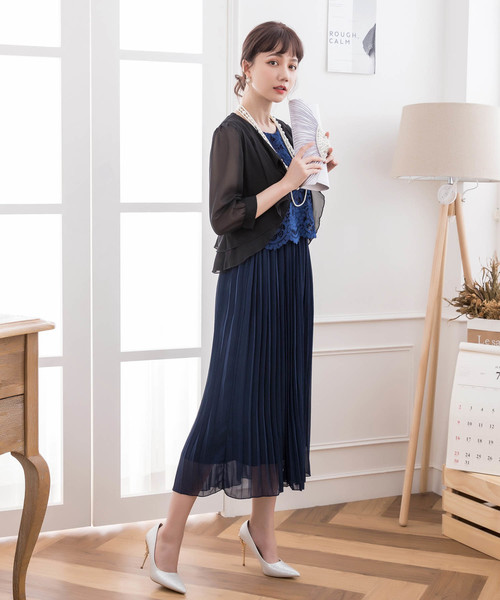 DRESS STAR(ドレス スター)の「薄手シフォンボレロパーティー(カーディガン/ボレロ・レディース・ブラック/ネイビー/グレー/ナチュラル・フリー/L/XL)」の8枚目の写真