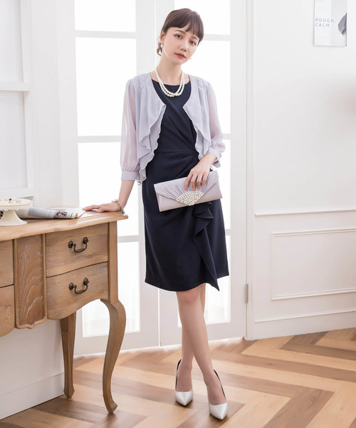 DRESS STAR(ドレス スター)の「薄手シフォンボレロパーティー(カーディガン/ボレロ・レディース・ブラック/ネイビー/グレー/ナチュラル・フリー/L/XL)」の13枚目の写真