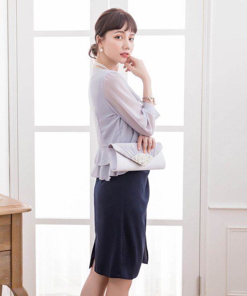 DRESS STAR(ドレス スター)の「薄手シフォンボレロパーティー(カーディガン/ボレロ・レディース・ブラック/ネイビー/グレー/ナチュラル・フリー/L/XL)」の16枚目の写真