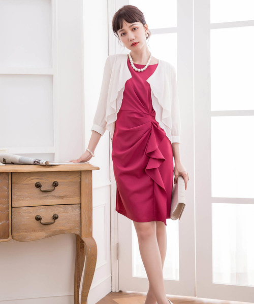 DRESS STAR(ドレス スター)の「薄手シフォンボレロパーティー(カーディガン/ボレロ・レディース・ブラック/ネイビー/グレー/ナチュラル・フリー/L/XL)」の21枚目の写真