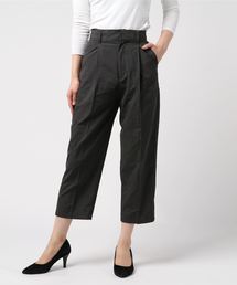 先染めグレンチェックハイウエストタックパンツ