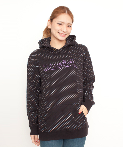 X-girl（エックスガール）の「X-girl VARIOUS SWEAT BIG PULLOVER（パーカー・レディース・ホワイト/カモフラージュ/ブラック/アッシュグレー/グリーン/ネイビー/A/B・ONE SIZE）」の8枚目の写真