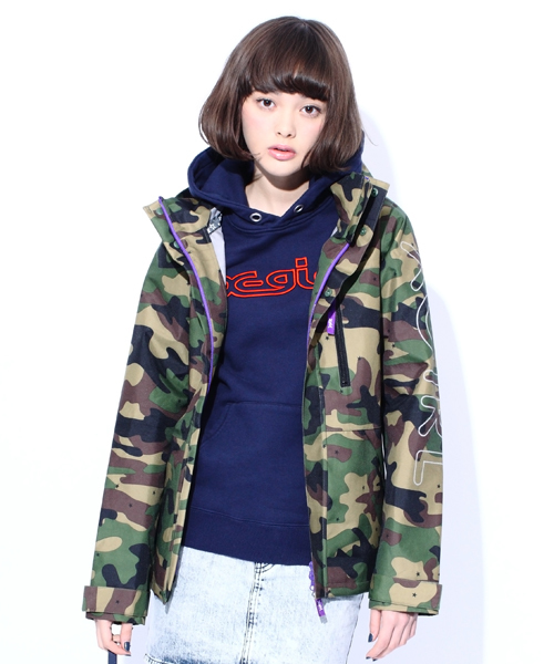 X-girl（エックスガール）の「X-girl VARIOUS SWEAT BIG PULLOVER（パーカー・レディース・ホワイト/カモフラージュ/ブラック/アッシュグレー/グリーン/ネイビー/A/B・ONE SIZE）」の9枚目の写真