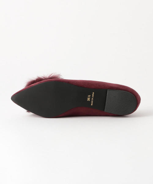BEAUTY&YOUTH UNITED ARROWS（ビューティーアンドユースユナイテッドアローズ）の「BY ファーポインテッドフラットパンプス -2WAY- ◆（パンプス・レディース・ブラック/ワインレッド/モカ・38/36/37/35h/36h/37h）」の6枚目の写真