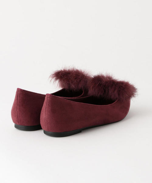 BEAUTY&YOUTH UNITED ARROWS（ビューティーアンドユースユナイテッドアローズ）の「BY ファーポインテッドフラットパンプス -2WAY- ◆（パンプス・レディース・ブラック/ワインレッド/モカ・38/36/37/35h/36h/37h）」の9枚目の写真
