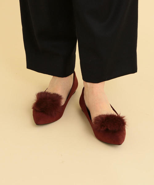 BEAUTY&YOUTH UNITED ARROWS（ビューティーアンドユースユナイテッドアローズ）の「BY ファーポインテッドフラットパンプス -2WAY- ◆（パンプス・レディース・ブラック/ワインレッド/モカ・38/36/37/35h/36h/37h）」の15枚目の写真