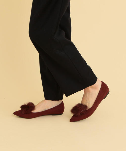 BEAUTY&YOUTH UNITED ARROWS（ビューティーアンドユースユナイテッドアローズ）の「BY ファーポインテッドフラットパンプス -2WAY- ◆（パンプス・レディース・ブラック/ワインレッド/モカ・38/36/37/35h/36h/37h）」の14枚目の写真
