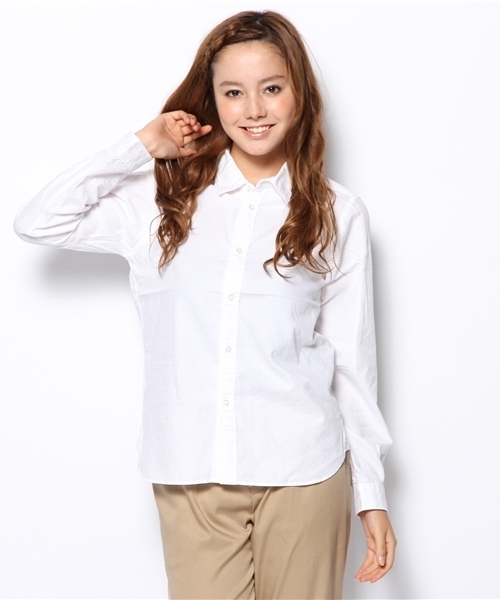 coen(コーエン)の「ライトオックスレギュラーシャツ(シャツ/ブラウス・レディース・ホワイト/ライトブルー・SMALL/MEDIUM/LARGE)」の2枚目の写真