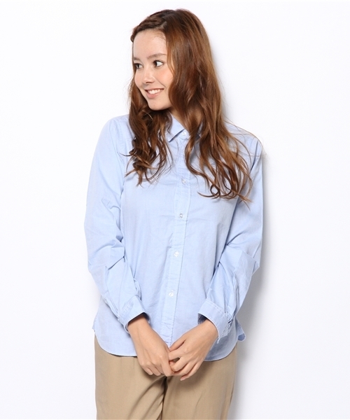 coen(コーエン)の「ライトオックスレギュラーシャツ(シャツ/ブラウス・レディース・ホワイト/ライトブルー・SMALL/MEDIUM/LARGE)」の1枚目の写真