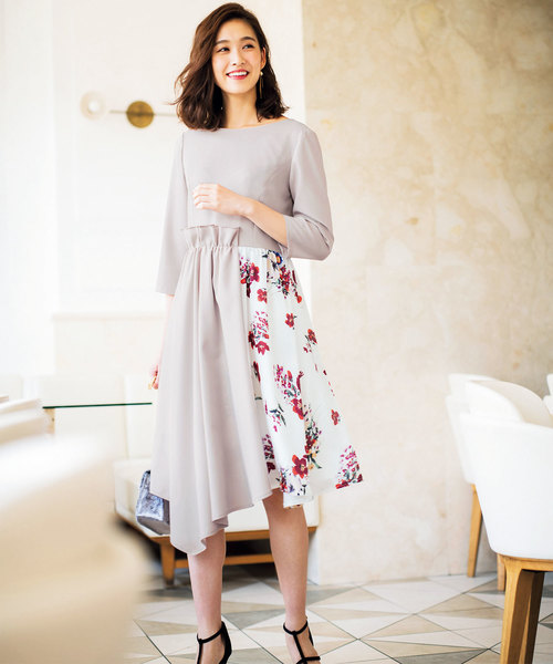 GeeRA(ジーラ)の「花柄使いイレヘムワンピース(ワンピース・レディース・ベビーピンク・MEDIUM/LARGE/X-LARGE)」の7枚目の写真