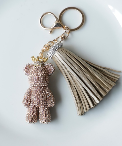 VitaFelice（ヴィータフェリーチェ）の「キラキラビジューのベアチャーム（チャーム・レディース・クリア/ゴールド/ブラック・FREE）」の3枚目の写真