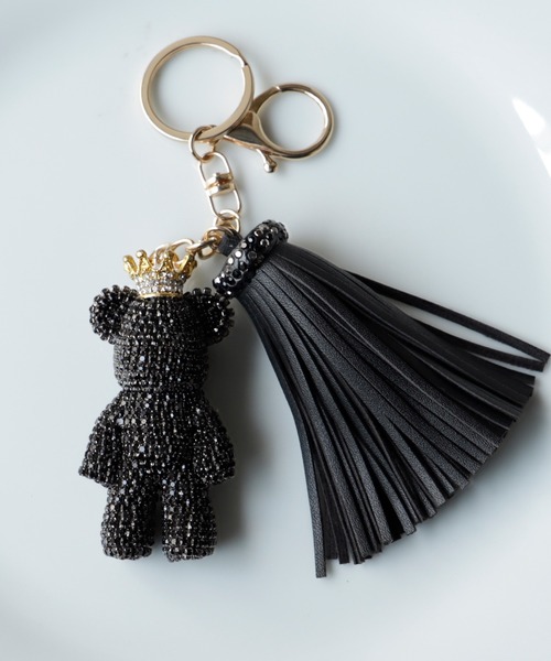 VitaFelice（ヴィータフェリーチェ）の「キラキラビジューのベアチャーム（チャーム・レディース・クリア/ゴールド/ブラック・FREE）」の2枚目の写真