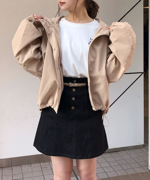 one after another NICE CLAUP（ワンアフターアナザーナイスクラップ）の「ベルト付き 台形ミニスカート（スカート・レディース・アイボリー/ブラック/ベージュ/チェック・FREE）」の15枚目の写真