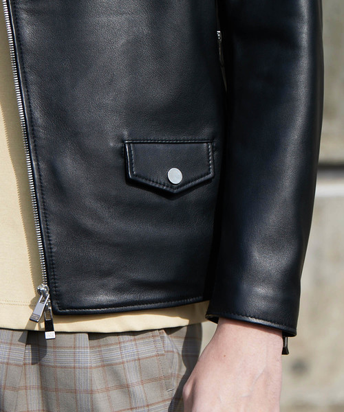 MAISON SPECIAL（メゾンスペシャル）の「イタリアンレザーアクティブダブルライダース 【MAISON SPECIAL/メゾンスペシャル】（ライダースジャケット・メンズ・ブラック・44/46/48）」の5枚目の写真