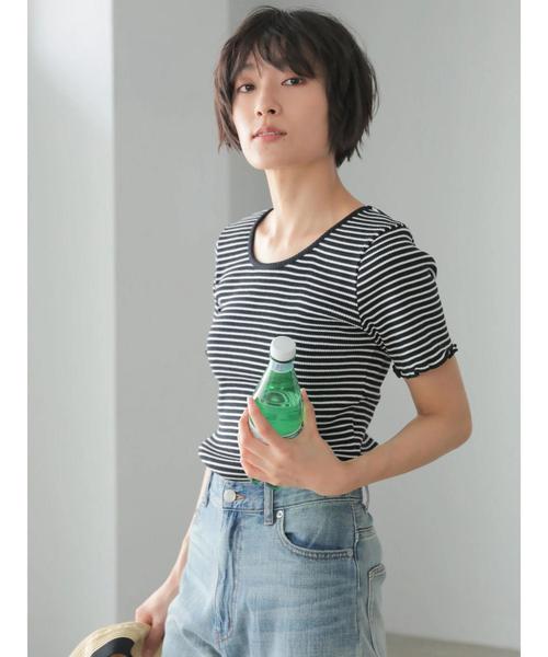 AMERICAN HOLIC（アメリカンホリック）の「ヘビーテレコクルーネックカットプルオーバー　＊（Tシャツ/カットソー・レディース・ブラック/アイボリー/その他7/ホワイト系その他4/ブラック系その他4/ブルー系その他2・M/L）」の16枚目の写真