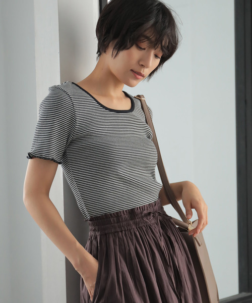 AMERICAN HOLIC（アメリカンホリック）の「ヘビーテレコクルーネックカットプルオーバー　＊（Tシャツ/カットソー・レディース・ブラック/アイボリー/その他7/ホワイト系その他4/ブラック系その他4/ブルー系その他2・M/L）」の6枚目の写真