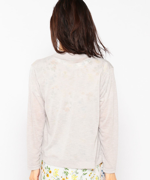 Petit Honfleur（プチオンフルール）の「ラウンドボレロカーディガン（カーディガン/ボレロ・レディース・ホワイト/ネイビー/グレー・M size/L size）」の4枚目の写真