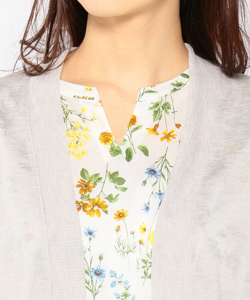 Petit Honfleur（プチオンフルール）の「ラウンドボレロカーディガン（カーディガン/ボレロ・レディース・ホワイト/ネイビー/グレー・M size/L size）」の5枚目の写真