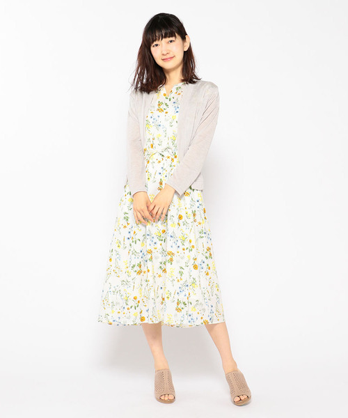 Petit Honfleur（プチオンフルール）の「ラウンドボレロカーディガン（カーディガン/ボレロ・レディース・ホワイト/ネイビー/グレー・M size/L size）」の7枚目の写真