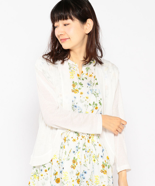 Petit Honfleur（プチオンフルール）の「ラウンドボレロカーディガン（カーディガン/ボレロ・レディース・ホワイト/ネイビー/グレー・M size/L size）」の11枚目の写真