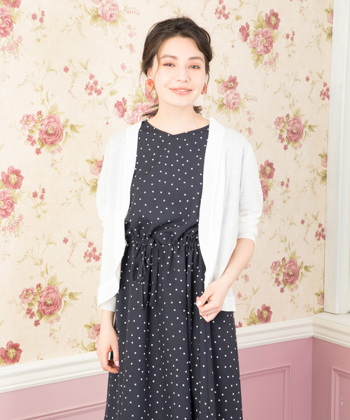 Petit Honfleur（プチオンフルール）の「ラウンドボレロカーディガン（カーディガン/ボレロ・レディース・ホワイト/ネイビー/グレー・M size/L size）」の12枚目の写真