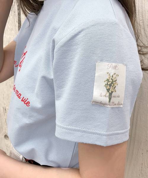 one after another NICE CLAUP（ワンアフターアナザーナイスクラップ）の「【Petite by NICE CLAUP】rogo tee（Tシャツ/カットソー・レディース・オフホワイト/ブルー/ブラック/レッド・FREE）」の10枚目の写真