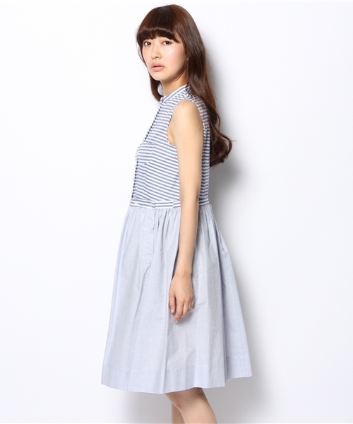 BEAMS BOY（ビームスボーイ）の「○BEAMS BOY / ボーダー ノースリーブ ナースドレス（ワンピース・レディース・イエロー/インディゴブルー・ONE SIZE）」の9枚目の写真