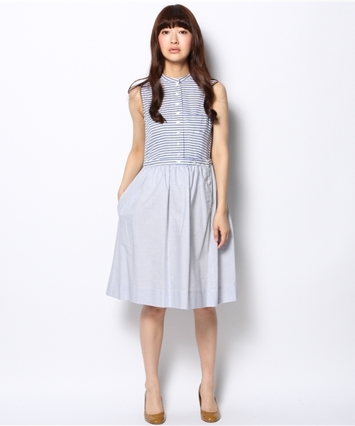 BEAMS BOY（ビームスボーイ）の「○BEAMS BOY / ボーダー ノースリーブ ナースドレス（ワンピース・レディース・イエロー/インディゴブルー・ONE SIZE）」の11枚目の写真